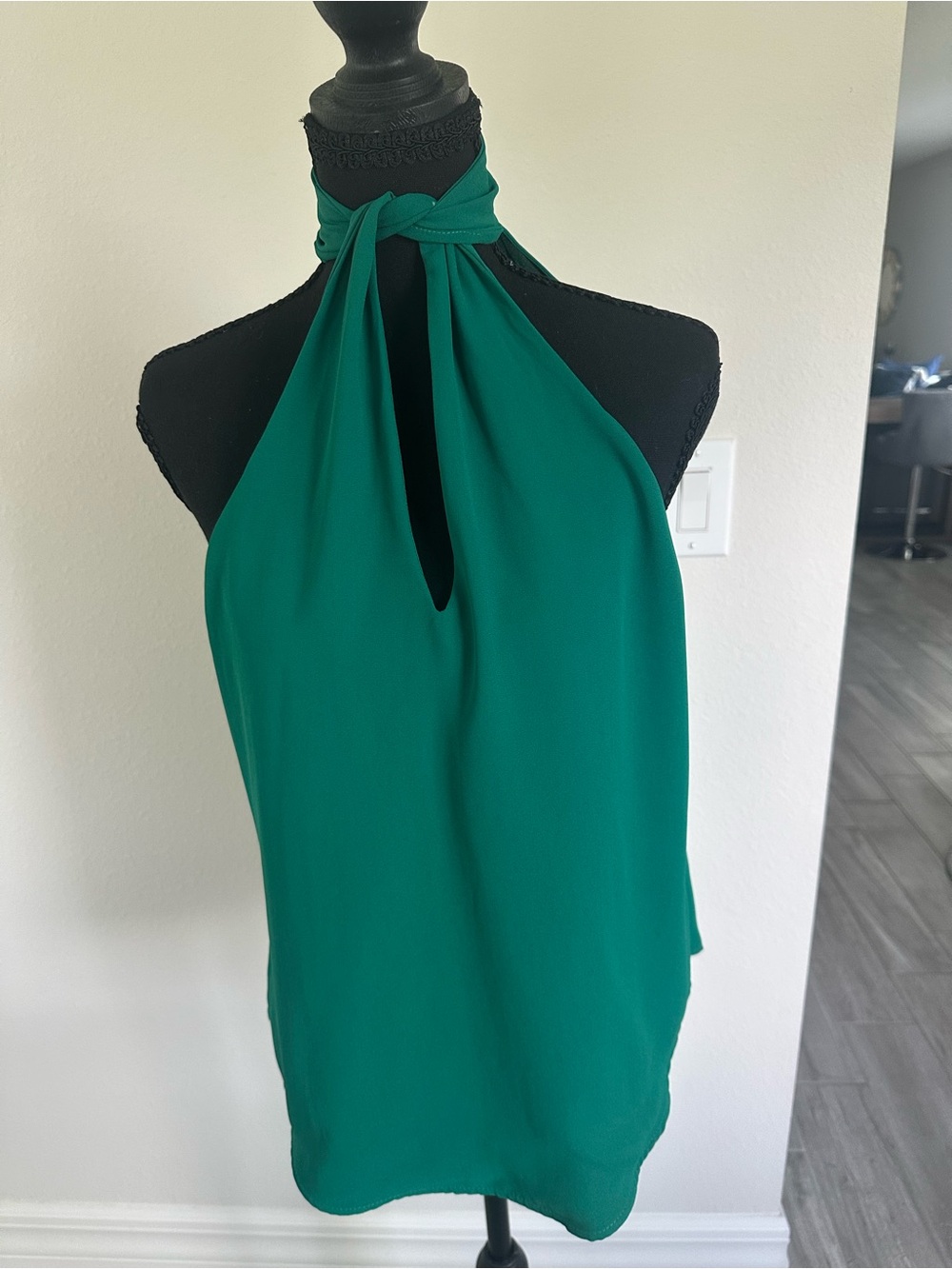 Veronica M Green Halter Top with Keyhole Neckline
